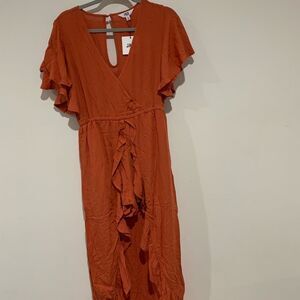 B Dakota Rust Romper Maxi Dress  NWT